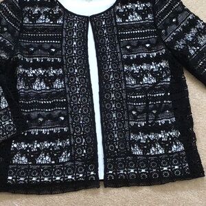 Alfani Black Lace  Top 100% cotton